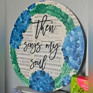 Hand Painted Hymnal Book Wall Decor